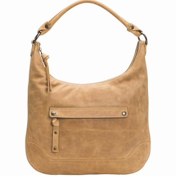 Frye Tan Melissa Leather‎ Distressed Hobo Shoulder Bag - Picture 1 of 16